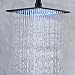 Senlesen Bathroom 10-inch Square Shower Head with LED Light Black Color