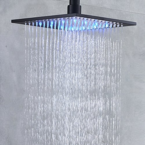 Senlesen Bathroom 10-inch Square Shower Head with LED Light Oil Rubbed Bronze