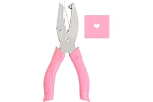 Jeemitery 1/4 Inch Heart Shaped Metal Single Handheld Hole Paper Punch Punchers with Soft-Handled for Tags Clothing Ticket