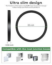 hepside 23INCH Big Dimmable Flush Mount Ceiling
