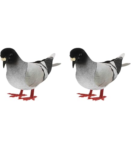 Lot De 2 Pigeons Décoratifs En Acrylique Pour Jardin - 23x29 Cm, Impression UV Double Face - Décoration Extérieure Réaliste - 7