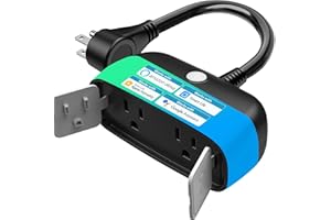 US:E Outdoor Smart Plug Waterproof, Smart Homekit Outlet with 2 Sockets, Dual Waterproof Outlets, Smart Sockets Works with Homekit/Alexa/Google Home, Supports Remote & Voice Control(2.4Ghz Wi-Fi only)