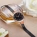 Women's Bracelet Watch, Ladies Watches - Simple Analog Mesh Steel Band Luxury Wrist Watch, Black Gold