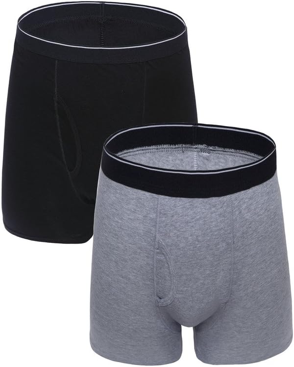 Hirun Men's 4-Pack Classics Underwear Cotton Trunk Open Fly Shorts Boxer Briefs Gift Box