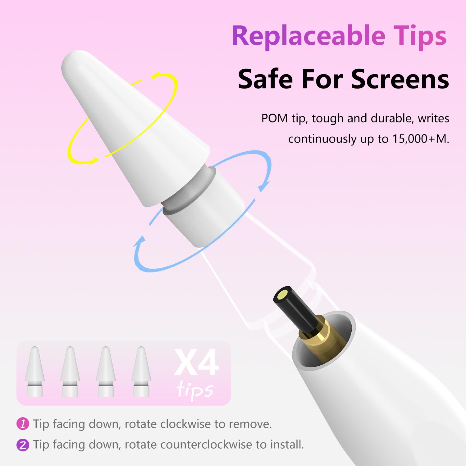 Pencil for Apple iPad 9th&10th Generation, Palm Rejection&Tilt Sensitivity with Apple Pencil 1st Generation, iPad Pencil for iPad 6/7/8/9/10, iPad Pro 12.9