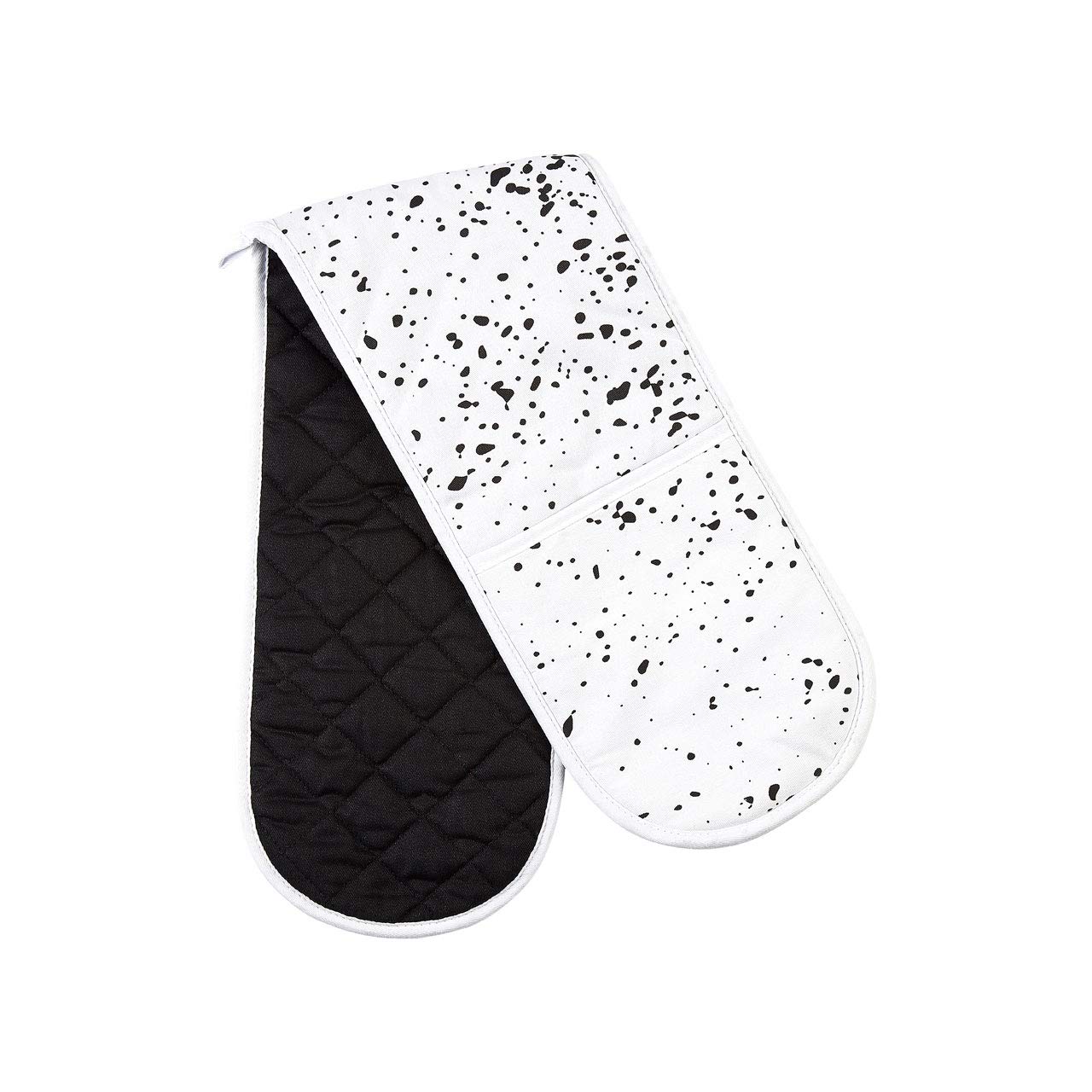 Premier Housewares Double Oven Glove, Cotton, White/Black