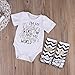 3 Styles Newborn Baby Girl I'm Daddy Girl Letter Print Bodysuit+Leg Warmer Outfits Set
