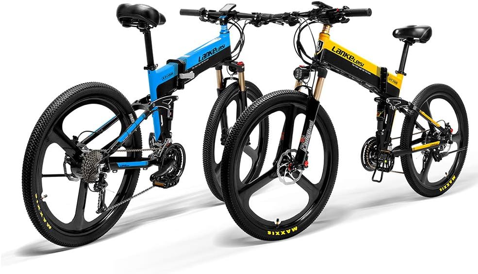 LANKELEISI XT750 Mountain ebike Electric Folding Road Bike with 10ah/48V Lithium Battery 400W/48V brushless Motor