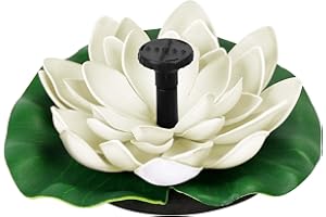 PILAVALOO Solar Water Fountain, Water Lily Solar Fountain for Bird Bath, Garden Decor Solar Fountain, Fountain Pump for Bird Bath Outside Pond and Backyard, 6 Nozzles