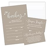 HQLOW Oh Baby 25 Baby Shower Invitations with