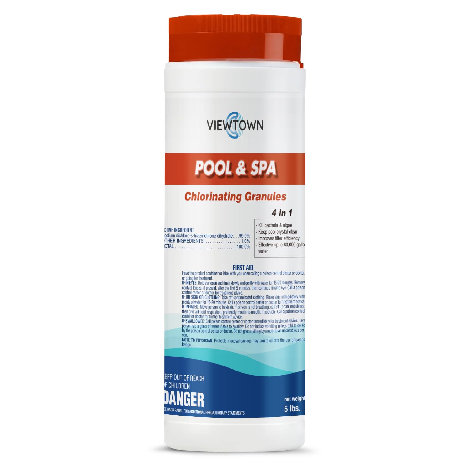 Photo 1 of 5Lbs Chlorinating Granules for Pools, Spas & Hot Tubs – Kills Bacteria & Algae, Fast-Dissolving Formula