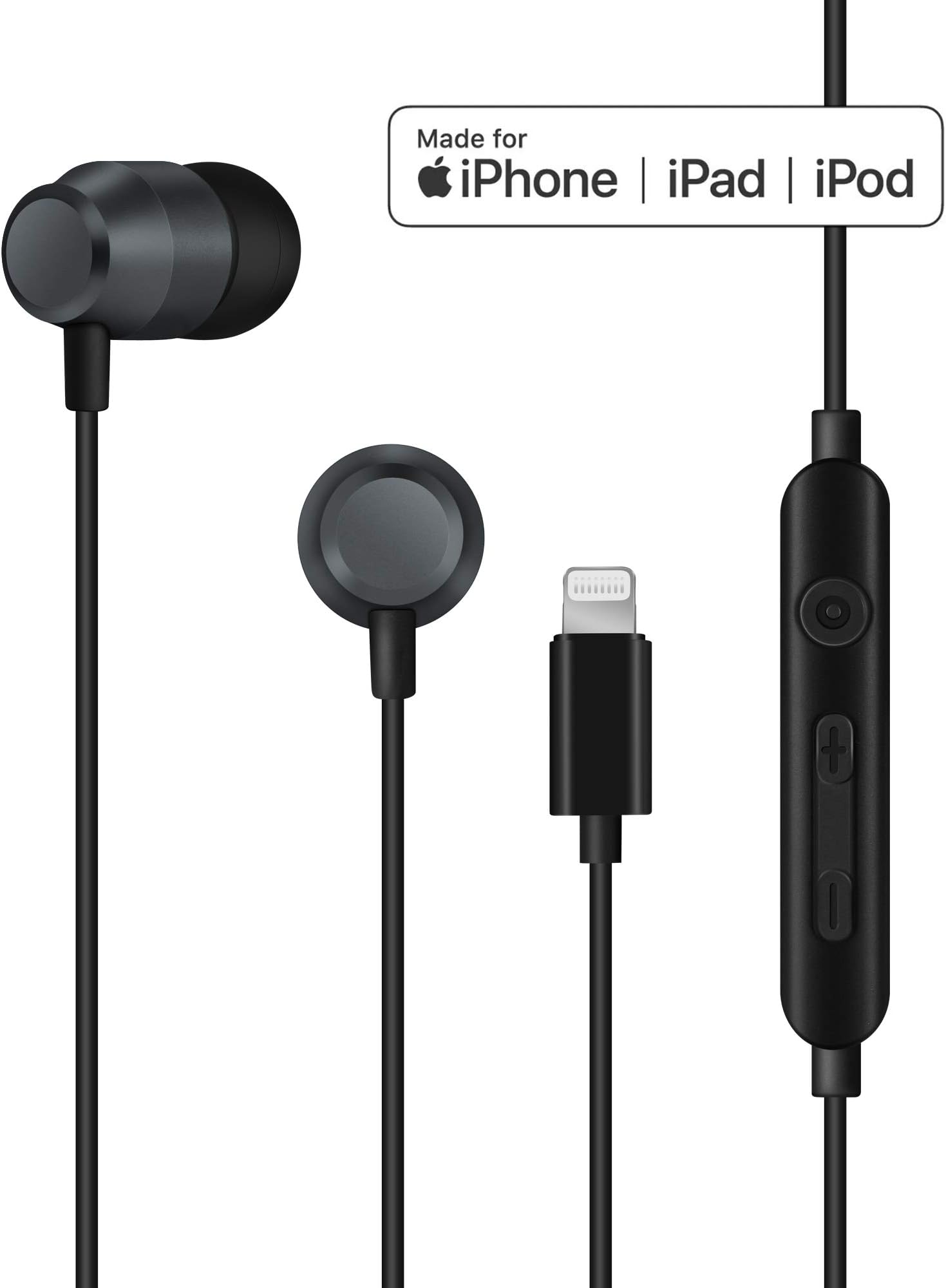 Lightning Earbuds in-Ear Headphones Earphones with Microphone and Remote Controller MFi Certified Compatible with iPhone 11/11 Pro/11 Pro Max/X/XS/XS MAX/XR/8/8P/7/7P