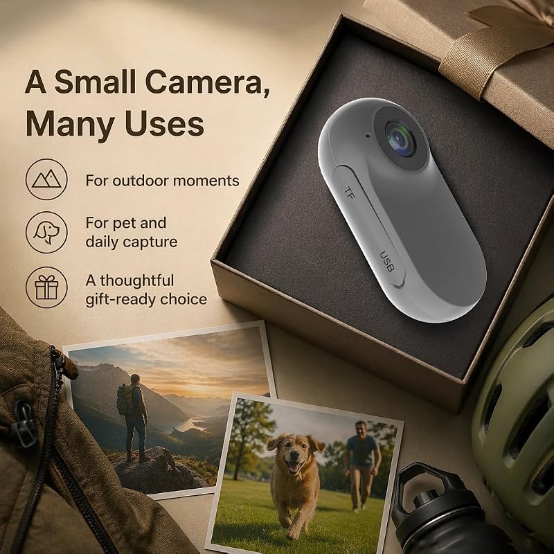 1080P Mini Action Cam Unterwasserkamera 20M Wasserdicht mit Schutzhülle, 26g Ultraleicht Bodycam, Helmkamera Motorrad POV Kamera für Fahrrad, Ski, Outdoor Abenteuer & Geschenk für Damen und Herren