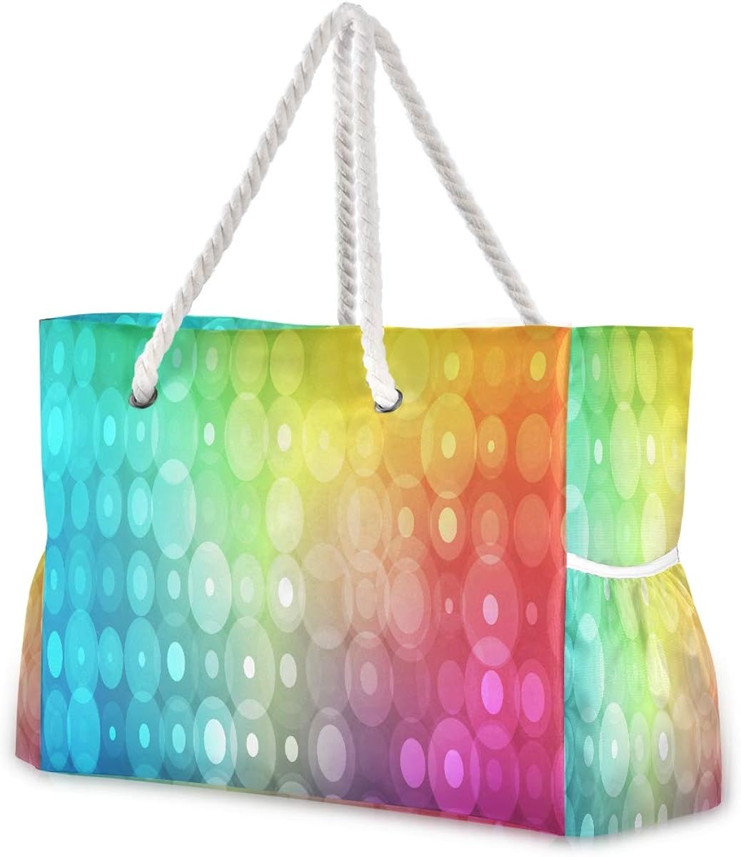 Unisex Travel Bag Abstract Rainbow Color Your Business Beach Bag For