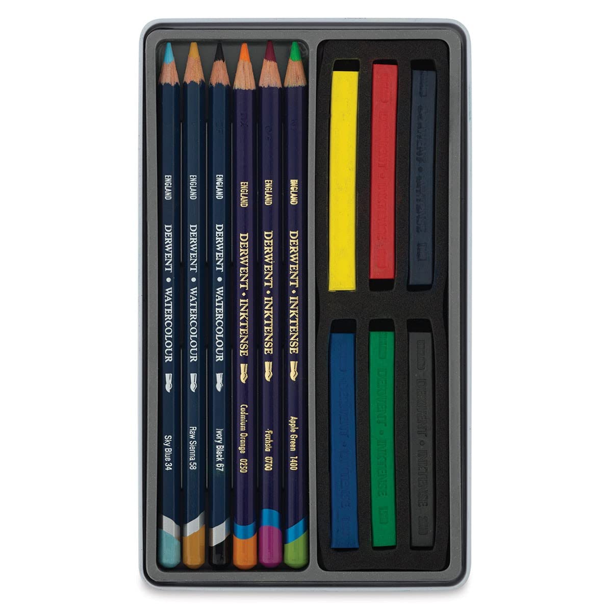 Derwent Watercolour Collection Sampler Kit, Painting & Drawing, Drawing Set Of 12 Watercolour Pencils & Blocks, Includes Inktense, Professional Quality, 0700303