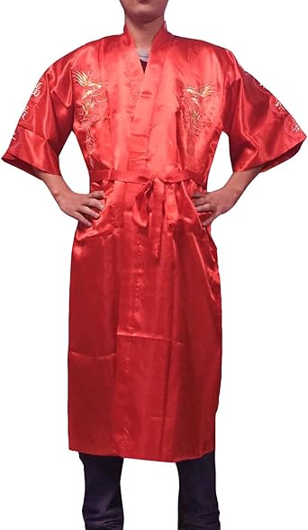 red satin robe mens