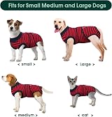 Kuoser Dog Surgery Recovery Suit Adjustable Post Surgery Comfort Red L view 3