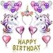 Unicorn Party Supplies Multicolor 26 Piece Decorations for Kids, Glitter Unicorn Headband for Birthday Girl, Gold Happy Birthday Banner By JIA LE