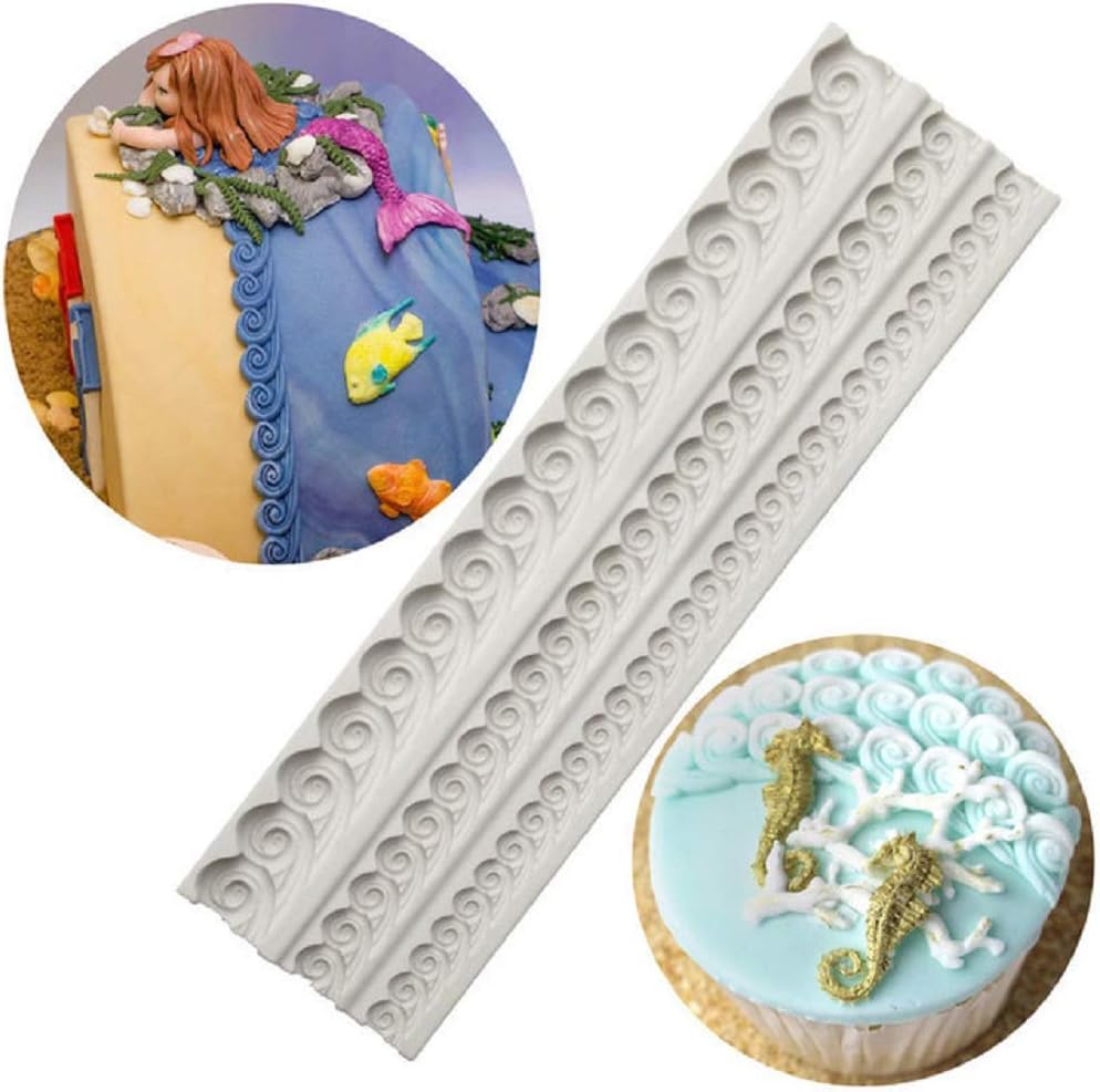 Joinor DIY Wave Shape Silicone Mold Cake Border Fondant Molds Cake Decorating Tools Cake Baking Chocolate Mould