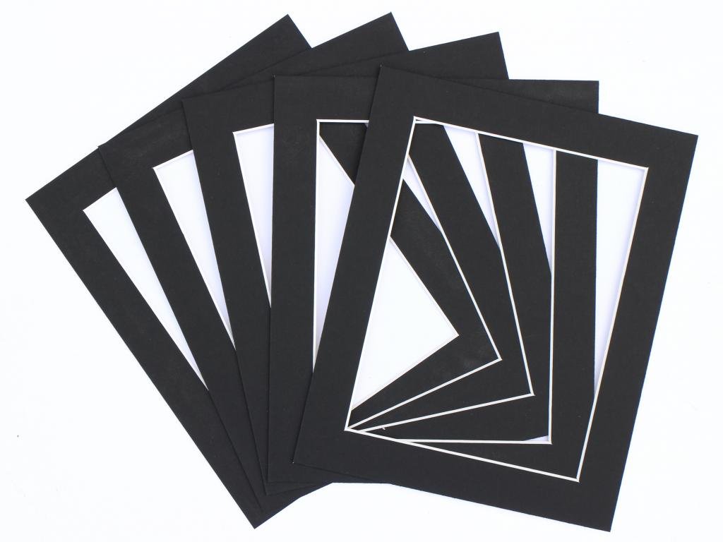 Frame Company Pack of 10 Black Mounts 10x8 for 8x6 inch *Choice of Colours*