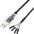 DTECH 3ft USB to TTL Serial 3.3V Adapter Debug Cable TX RX Signal USB to UART Debug Cable with LED Indicators 4 Pin Female So