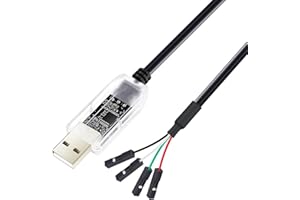 DTECH 3ft USB to TTL Serial 3.3V Adapter Debug Cable TX RX Signal USB to UART Debug Cable with LED Indicators 4 Pin Female So