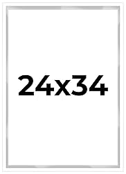 24x34 Shadow Box White Contemporary Frame