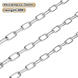 JMIATRY 8m 3mm Stainless Steel Chain Galvanized Welded Link Heavy Duty view 2