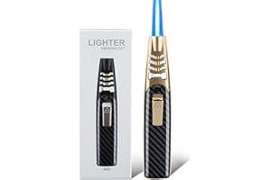 PIMAD Fire Blaze Lighter, Fireblaze Electric Lighter,Powerful Firepower Adjustable Dual-Arc Torch Lighter (Gold,Carbon Fiber)
