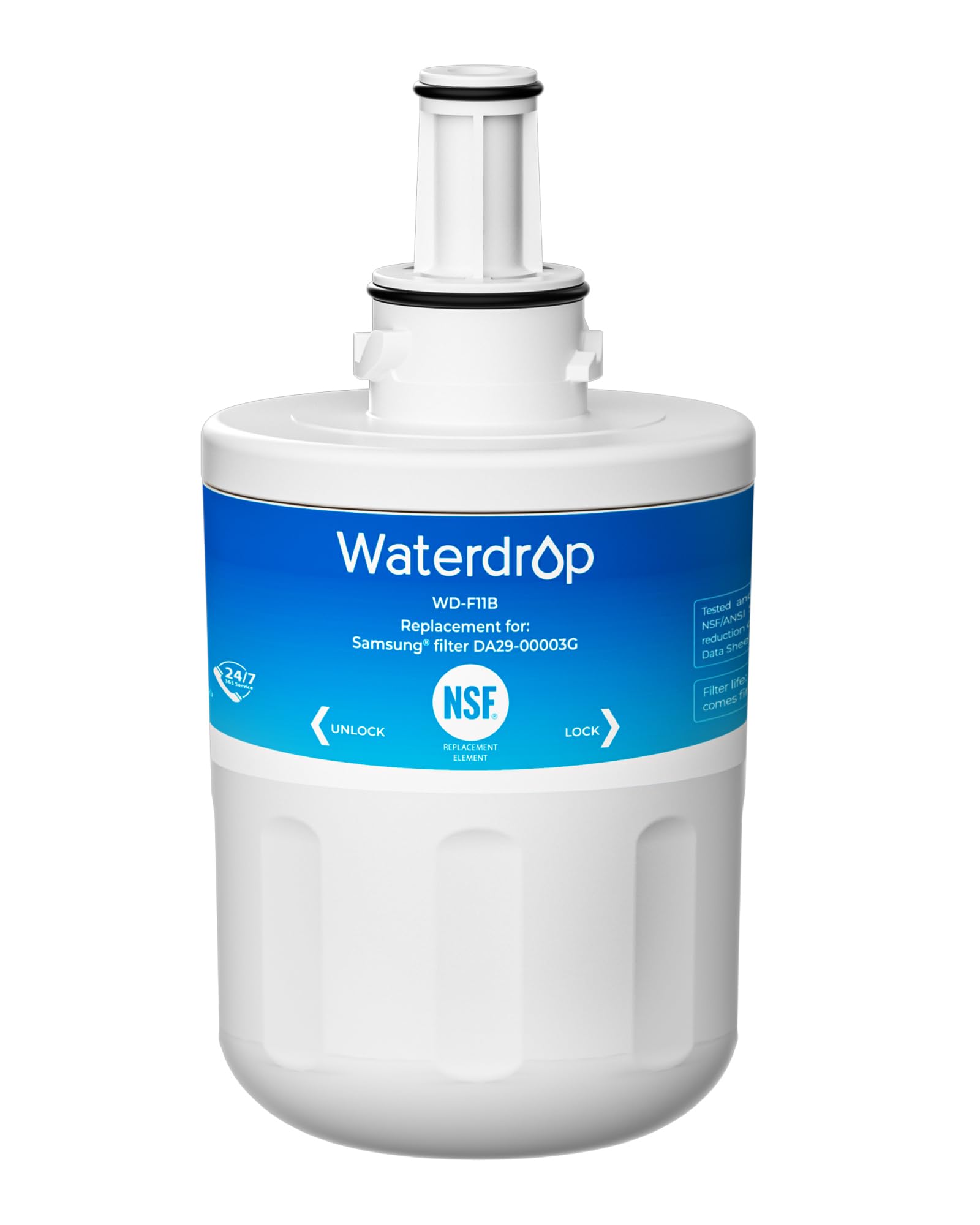 1X Waterdrop DA29-00003G Fridge Water Filter, Compatible with Samsung® Aqua Pure Plus DA29-00003G DA29-00003B DA97-06317A DA61-00159A HAFCU1/XAA HAFIN2/EXP APP100 WF289