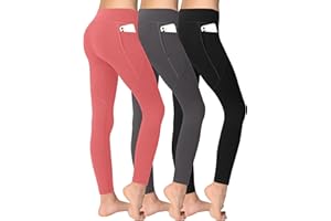 AENLLEY Girl Yoga Legging with Pockets for Workout Causal-Kid Actice Tummy Control Pants 4 Pack