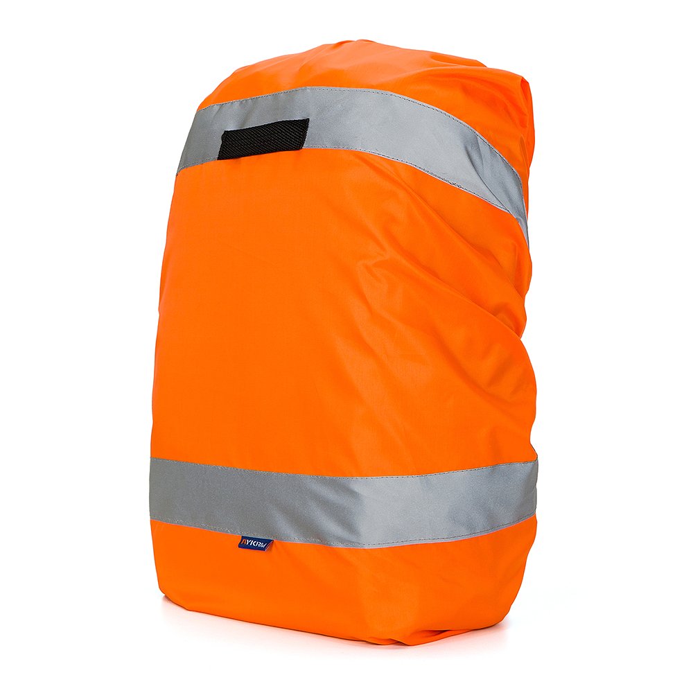 AYKRM High Vis Waterproof Backpack Rucksack Cover Bag Rain Cover with Reflective Strip for Cycling, Running, Hiking (20-40L, orange)
