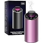 Essential Oil Diffuser Waterless Scent Aromatherapy Diffusers for Home Large Room, Bedroom, Car, Office,Desk, Battery Operated, Small Cordless Air Freshener Machine, 3 Countdown Timers & 3 Mist Levels