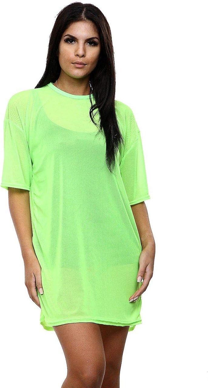 MISS BOHO CHIC Frauen Kurzarm Baggy Oversized Top Boyfriend Tunika