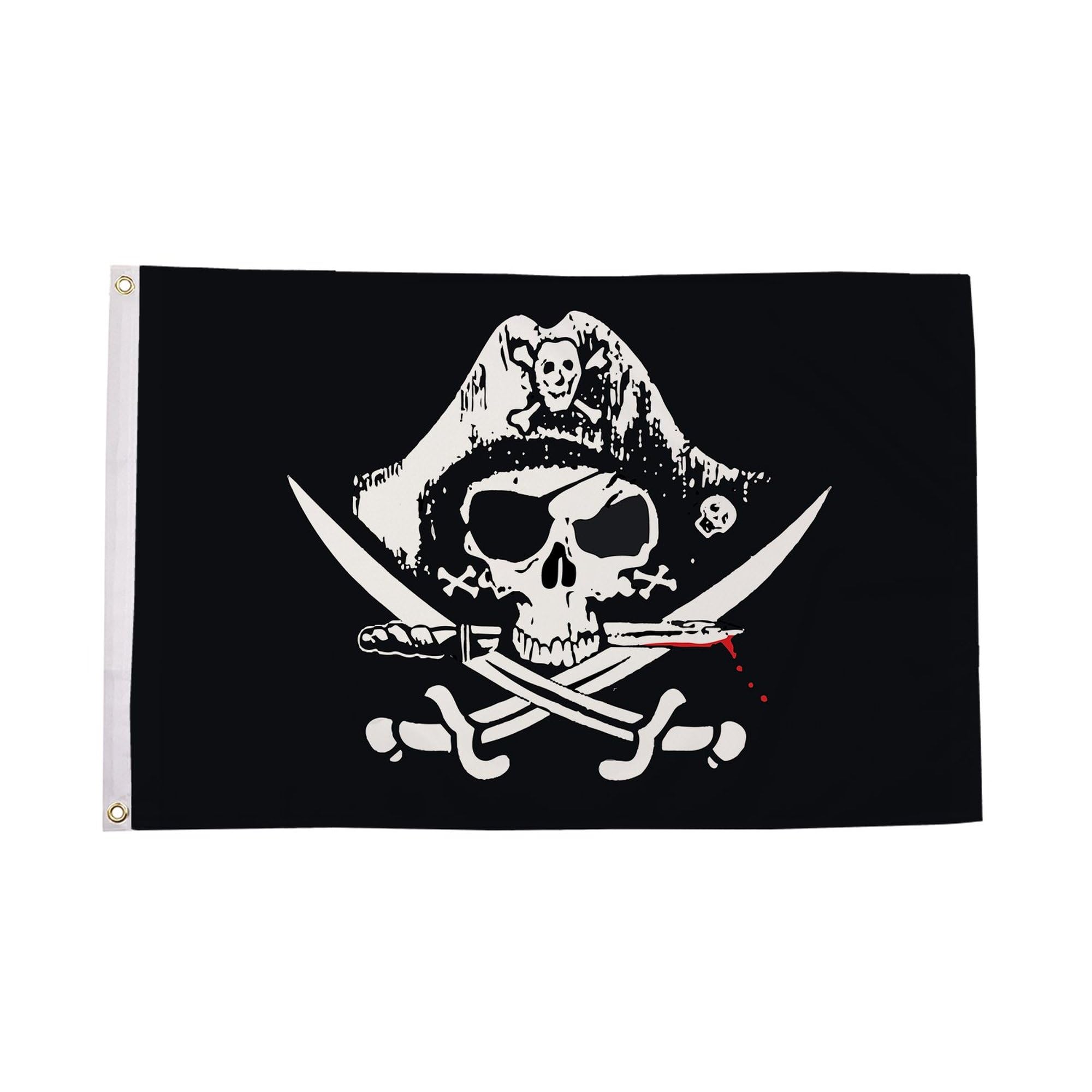 Flagtex Pirate Flags Crossed Sabres Large 8ft x 5ft (240cm x 150cm) - Giant Pirate Banner with Swords, Jolly Roger Flag for Outdoor Display, Pirate Party Decorations