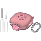 [Secure Lock] for SHOKZ OpenFit 2 Case, TUDIOW Clear TPU Shockproof Protective Case Cover for New SHOKZ OpenFit 2 Headphones Accessories with Cleaning Kit & Keychain (Clear Pink)
