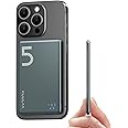 Kuulaa Magsafe Battery Pack 5000mAh Slim Magsafe Portable Charger 0.28in Magnetic Wireless Apple Portable Charger 20W USB-C Power Delivery Power Bank for iPhone 16/15/14/13/12 Serie, Grey