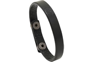 Pitmmord Punk Rock Thin Faux Leather Wristband Adjustable Arm Cuff Bracelet