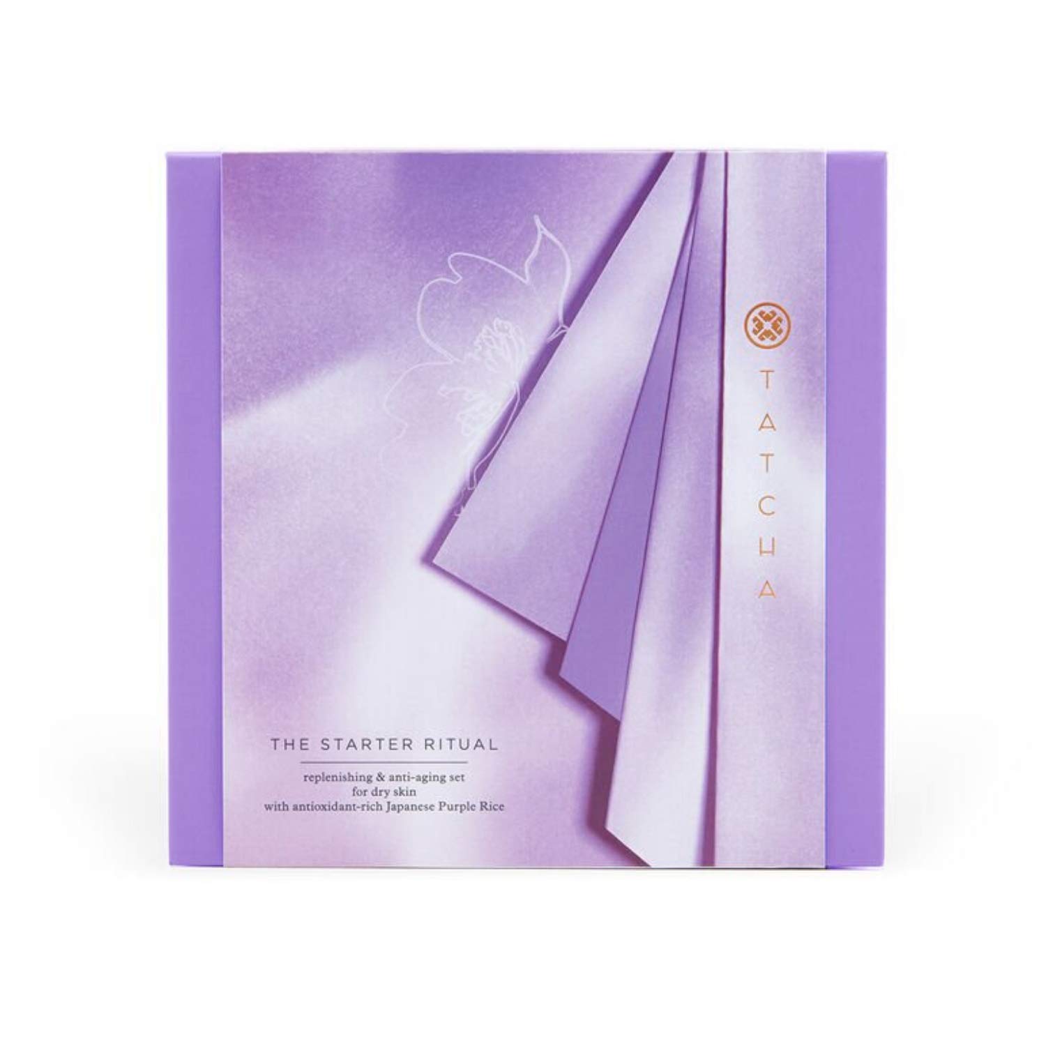 Tatcha The Starter Ritual Set - Replenishing for Dry Skin: Includes Pure One Step Camellia Cleansing Oil, The Rice Polish: Gentle, The Essence, The Dewy Skin Cream, The Silk Peony : Beauty