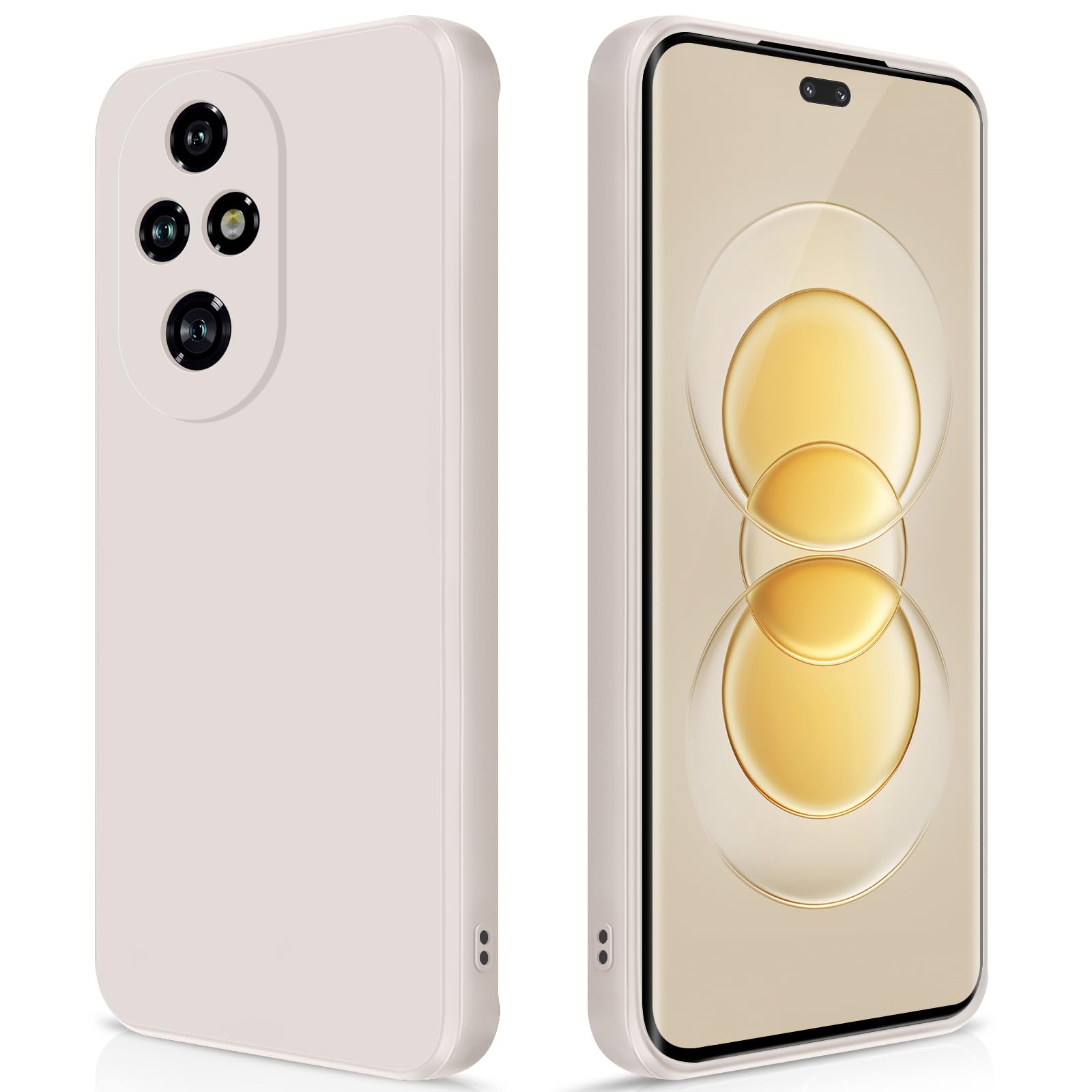 GiiYoon Case Compatible with Honor 200 Pro, Silky-Soft Touch Full-Body Protective Phone Silicone Case, Shockproof Cover with Microfiber Lining, off white