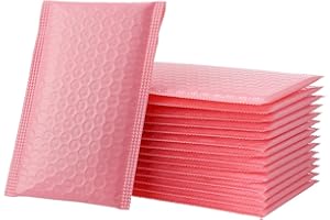 KHBUAB 100pcs Pink Padded Bubble Mailers 11x15+4 with Thickened Pe Film Self-Seal Envelopes for Small