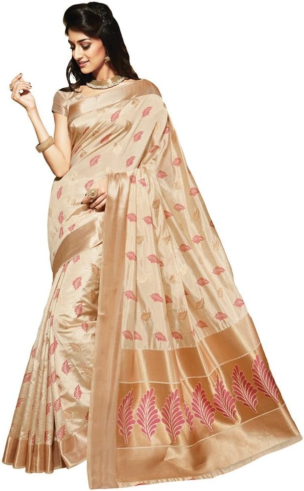 Shree Designer Sarees Women's Palate Cream Silk Designer Saree