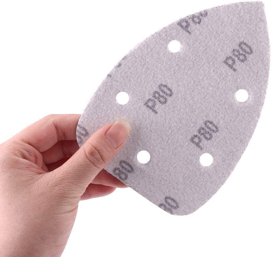 40 Pack Mouse Sanding Sheets Grit Mouse Detail Sander Pads Sandpaper Sheets Discs 140 mm with Five Holes for Polishing 60/80/120/240 Grits - Image 4