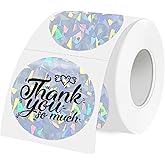 WANGHENG 3 Inch Holographic Thermal Labels,Round Thermal Printer Labels,Waterproof Thermal Printer Stickers for DIY Logo Design,Name Tag,QR Code,Thanks Card 150 Labels/Roll (Glass Fragments)