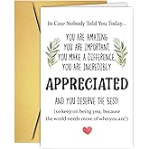 PUGAILA Cute Inspirational Card Gift Ideas, Thank You Card for Women Men Friends Doctor Nurse Teacher, Appreciation Gifts for Coworker Boss, Office Motivational Quote Cards
