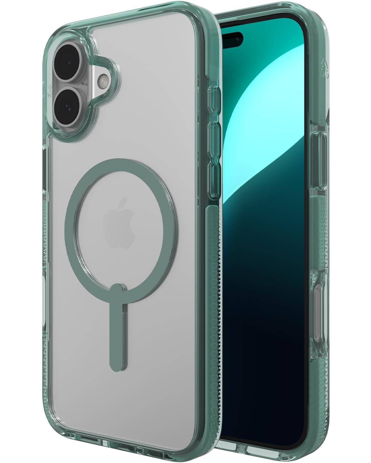 ZAGG Santa Cruz Snap Graphene-Reinforced Case for iPhone 16 Plus [6.7-Inch], MagSafe Compatible, Anti-Yellowing, Scratch-Resistant, Slim Design, Shockproof Phone Back Cover (Green)