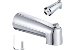 Enhon 7 Inch Slip on Tub Spout with Diverter, Compatible with Moen 3839/Moen 3853, Bathtub Diverter Spout Fits 1/2" Copper Water Tube(5/8" Diameter), 5/32" Hex Wrench (Polished Chrome,Classic)