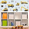 GET STICKING DÉCOR® Véhicules De Construction Stickers Muraux/Autocollants Collection, StripedTruck Cons1, Vinyle…