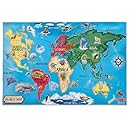 Melissa & Doug World Map Floor Puzzle, 33 Pcs, 2X3-Feet
