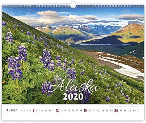 C136-20 Kalpa Alaska Wall Calendar 2020 Ideal for Home Office Calendars 2020 Monthly View Alaska 45 x 31.5 cm Calendar 2020